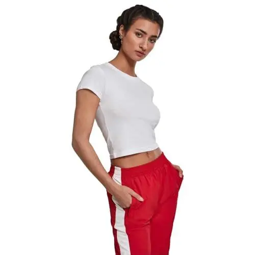 Produktbild: Urban Classics Damen Ladies Stretch Jersey Cropped Tee T-Shirt,, per pack Weiß (white 00220), X-Large (Herstellergröße: XL)