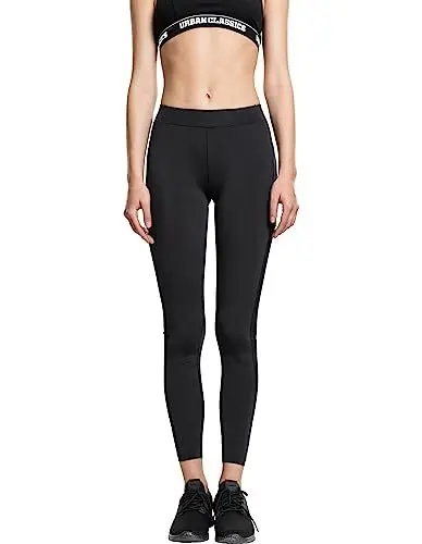 Produktbild: Urban Classics Damen Ladies Tech Mesh Stripe Leggings, Schwarz (Black 7), 27W 32L EU