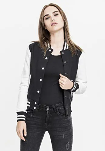 Produktbild: Urban Classics Damen, Sweatjacke, Blk/Wht, 5XL