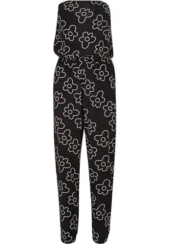 Produktbild: Urban Classics Damen Jumpsuit Ladies Viscose Bandeau Jumpsuit blackflower 3XL
