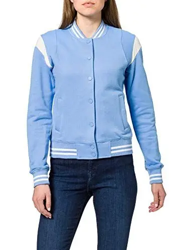 Produktbild: Urban Classics Damen TB2618-Ladies Inset Sweat Jacket College-Jacke, Clearwater/whitesand, M