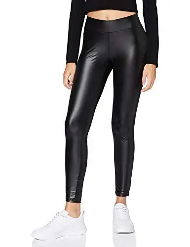 Produktbild: Urban Classics Damen TB3715-Ladies Synthetic Leather Leggings, Black, M