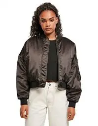 Produktbild: Urban Classics Damen TB4542-Ladies Short Oversized Satin Bomber Jacket Jacke, Black, XL