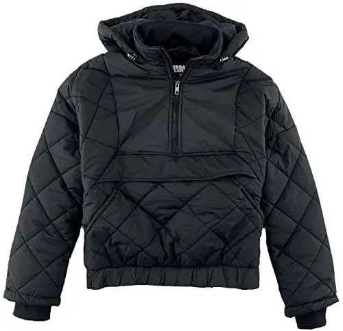 Produktbild: Urban Classics Damen TB4555-Ladies Oversized Diamond Quilted Pull Over Jacket Jacke, Black, XL