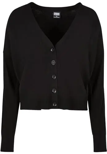 Produktbild: Urban Classics Damen TB5449-Ladies Eco Viscose Oversized Cardigan Strickjacke, Black, L
