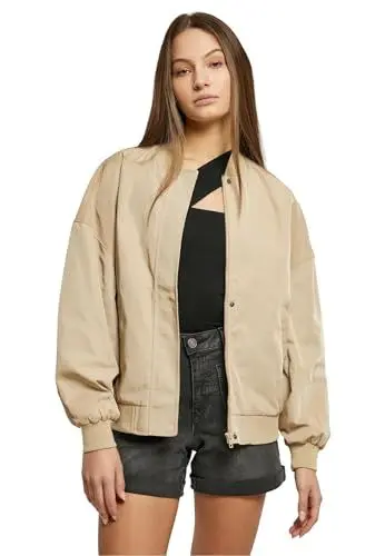 Produktbild: Urban Classics Damen TB5488-Ladies Recycled Oversized Light Bomber Jacket Jacke, unionbeige, XXL