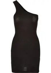 Produktbild: Urban Classics Damen TB5972-Ladies Rib One Shoulder Dress Kleid, Black, 5XL
