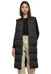 Produktbild: Urban Classics Damen TB6066-Ladies Long Puffer Vest Weste, Black, L