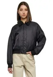 Produktbild: Urban Classics Damen TB6070-Ladies Pilot Bomber Jacket Jacke, Black/Black, 5XL