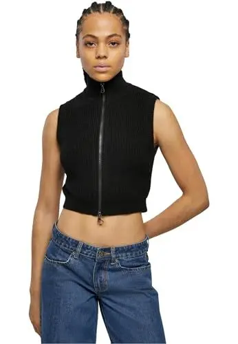 Produktbild: Urban Classics Damen Weste Ladies Short Knit Vest black XL
