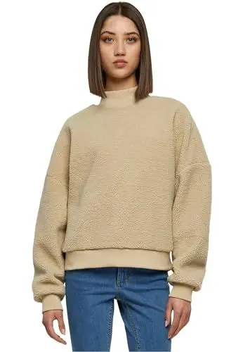 Produktbild: Urban Classics Damen TB6089-Ladies Sherpa Crewneck Sweatshirt, wetsand, M