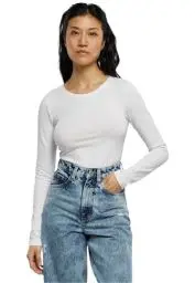 Produktbild: Urban Classics Damen TB6120-Ladies Stretch Jersey Longsleeve Body T-Shirt, White, XL