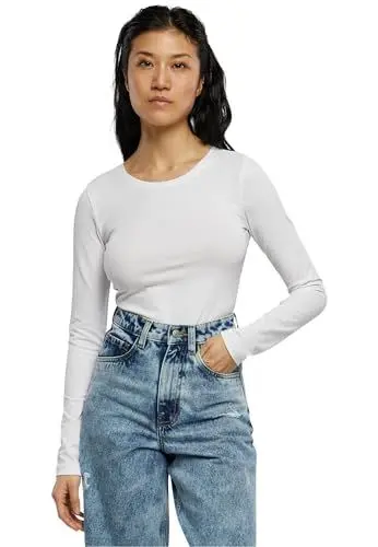 Produktbild: Urban Classics Damen TB6120-Ladies Stretch Jersey Longsleeve Body T-Shirt, White, XL
