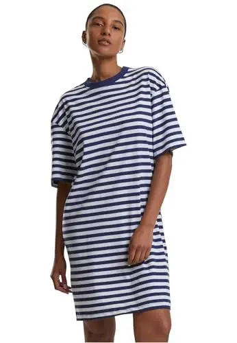 Produktbild: Urban Classics Damen T-Shirt-Kleid Ladies Oversized Striped Tee Dress, lässiges T-Shirt-Kleid für Frauen, erhältlich, Größen XS-5XL