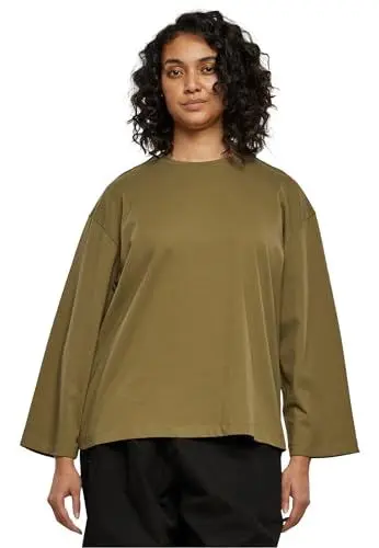 Produktbild: Urban Classics Damen TB6063-Ladies Organic Oversized Longsleeve T-Shirt, tiniolive, 3XL