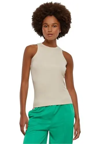 Produktbild: Urban Classics Damen Top Ladies Racer Back Rib Top, geripptes Frauen Top mit Racerback, Baumwolle, whitesand, 3XL