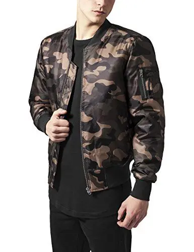 Produktbild: Urban Classics Herren Camo Basic Bomber Jacket Jacke, Wood Camo, S EU