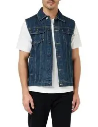 Produktbild: Urban Classics Herren Denim Vest Weste, Blau (Denimblue 319), L EU