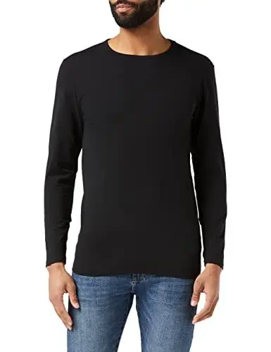 Produktbild: Urban Classics Herren Fitted Stretch L/S Tee Langarmshirt, Schwarz (Black 00007), M EU