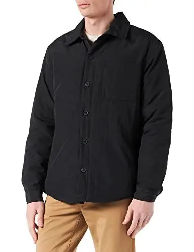 Produktbild: Urban Classics Herren Gewatteerde nylon shirt Jacke, Schwarz, M EU