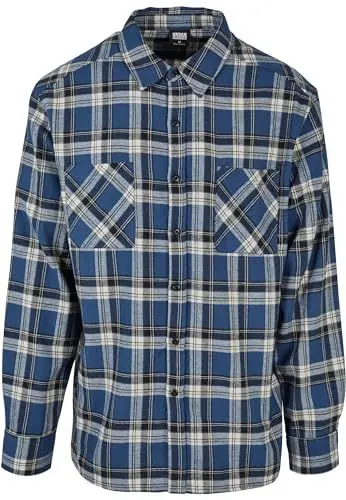 Produktbild: Urban Classics Herren Lake Check Shirt Hemd, Darkblue/Whitesand, M EU