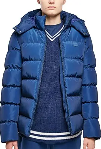 Produktbild: Urban Classics Herren Hooded Puffer Jacket with Quilted Interior Jacke, spaceblue, 4XL
