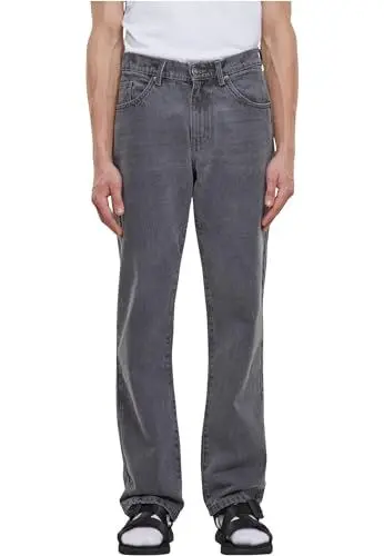 Produktbild: Urban Classics Herren Jeans Heavy Ounce Straight Fit Jeans, lässige Jeans für Männer, Straight Leg, Loose Fit, new grey washed, 30