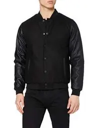 Produktbild: Urban Classics Herren Oldschool College Jacket Jacke, Blk/Blk, 5XL