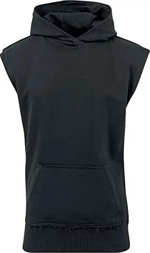 Produktbild: Urban Classics Herren Open Edge Sleeveless Hoody Kapuzenpullover, Schwarz (black 7), L
