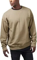 Produktbild: Urban Classics Herren Oversized Open Edge Crew Sweatshirt, warm Sand, S