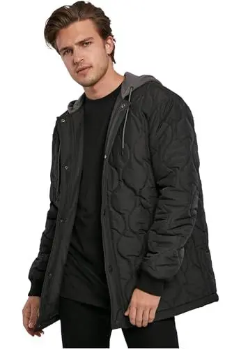 Produktbild: Urban Classics Herren Quilted Hooded Jacket, Black, M