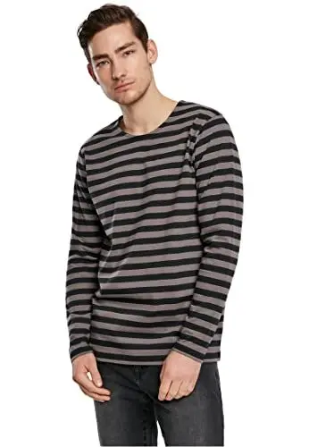 Produktbild: Urban Classics Herren T-Shirt Regular Stripe LS, Langarm T-Shirt mit Querstreifenmuster für Männer, erhältlich, Größen S-5XL