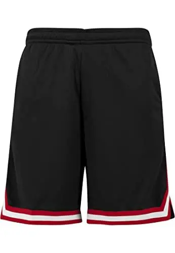 Produktbild: Urban Classics Herren Shorts Stripes Mesh Shorts, lässige Mesh Shorts für Männer, Straight Leg, erhältlich in verschiedenen Farbvarianten, Blkredwht, S