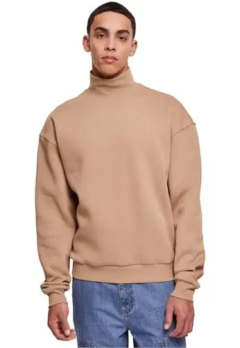 Produktbild: Urban Classics Herren TB6320-High Rib Neck Crew Sweatshirt, warmsand, XXL