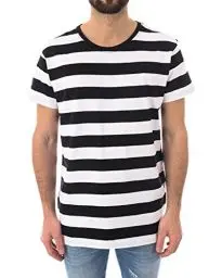 Produktbild: Urban Classics Herren TB2067-Block Stripe Tee T-Shirt, Blk/Wht, Large (Herstellergröße: L)