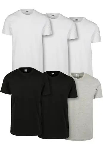 Produktbild: Urban Classics Herren T-Shirt Basic Tee 6-Pack, Basic T-Shirt für Männer, 100% Baumwolle, Rundhals, Regular Fit