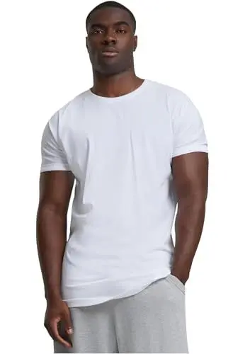 Produktbild: Urban Classics Herren T-Shirt Long Shaped Turnup Tee, lässiges T-Shirt für Männer, in langem Schnitt, erhältlich in vielen Farben, White, XXL