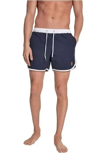 Produktbild: Urban Classics Herren Badehose Retro Swimshorts, Retro Badehose für Männer, mit Kordelzug, erhältlich in vielen Farben, Größen XS-5XL
