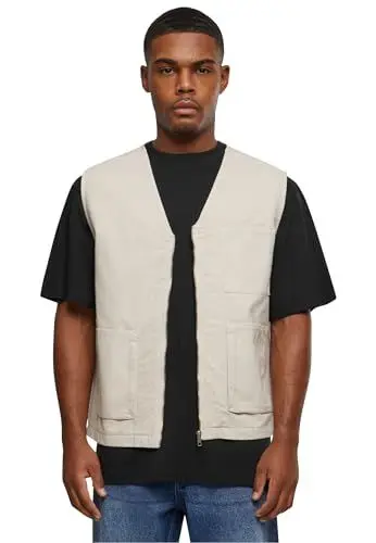 Produktbild: Urban Classics Herren Weste Organic Cotton Vest, Weste für Männer aus Bio-Baumwolle, Regular Fit, cloud, 3XL