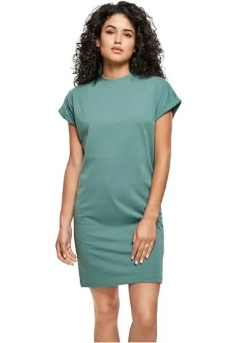 Produktbild: Urban Classics Ladies Organic Cotton Cut On Sleeve Tee Dress paleleaf XL