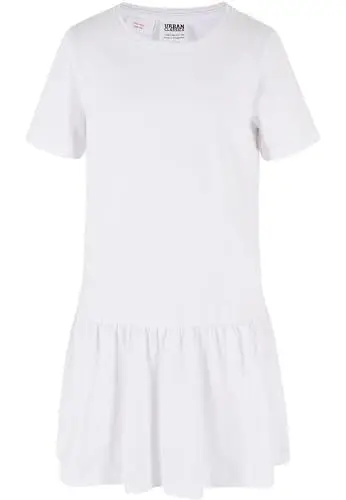 Produktbild: Urban Classics Mädchen Kleid Girls Valance Tee Dress, Sommer Volantkleid für Mädchen, Kurzarm, White, 158/164
