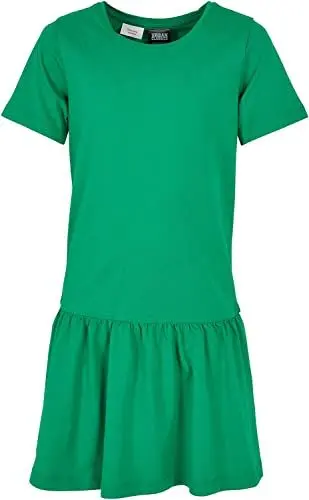 Produktbild: Urban Classics Mädchen Kleid Girls Valance Tee Dress, Sommer Volantkleid für Mädchen, Kurzarm, bodegagreen, 146/152