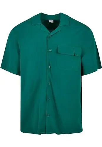 Produktbild: Urban Classics Men's TB4916-Viscose Camp Shirt Hemd, Green, S