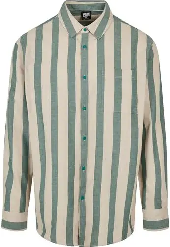 Produktbild: Urban Classics Herren Striped Shirt greenlancer/softseagrass, XS