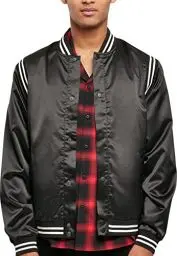 Produktbild: Urban Classics Men's TB4972-Satin College Jacket Jacke, Black, L