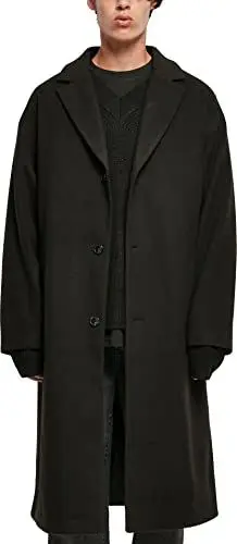 Produktbild: Urban Classics Herren Long Coat Mantel, Black, L