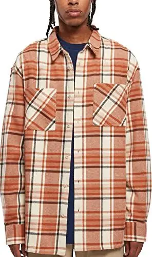 Produktbild: Urban Classics Men's TB5595-Long Oversized Checked Leaves Shirt, softseagrass/red, XL