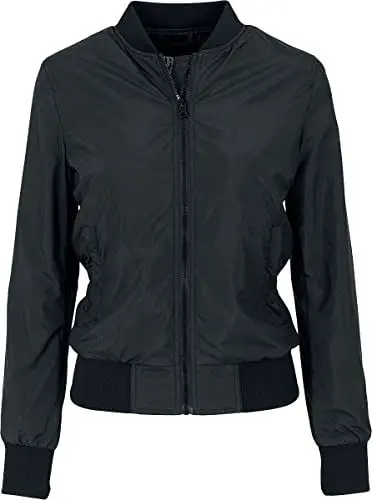 Produktbild: Urban Classics TB1217 Damen Jacke Ladies Light Bomber Jacket, Schwarz (Black 7), 36 (Herstellergröße: S)