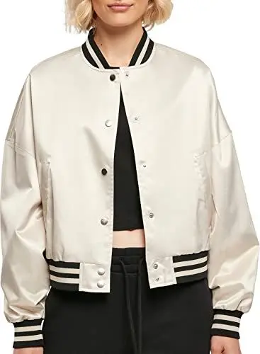 Produktbild: Urban Classics Women's TB5037-Ladies Short Oversized Satin College Jacket Jacke, softseagrass, 5XL