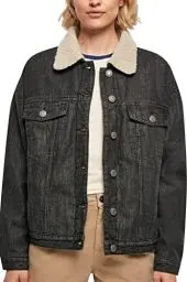 Produktbild: Urban Classics Women's TB5077-Ladies Oversized Sherpa Denim Jacket Jacke, Black Washed, XXL